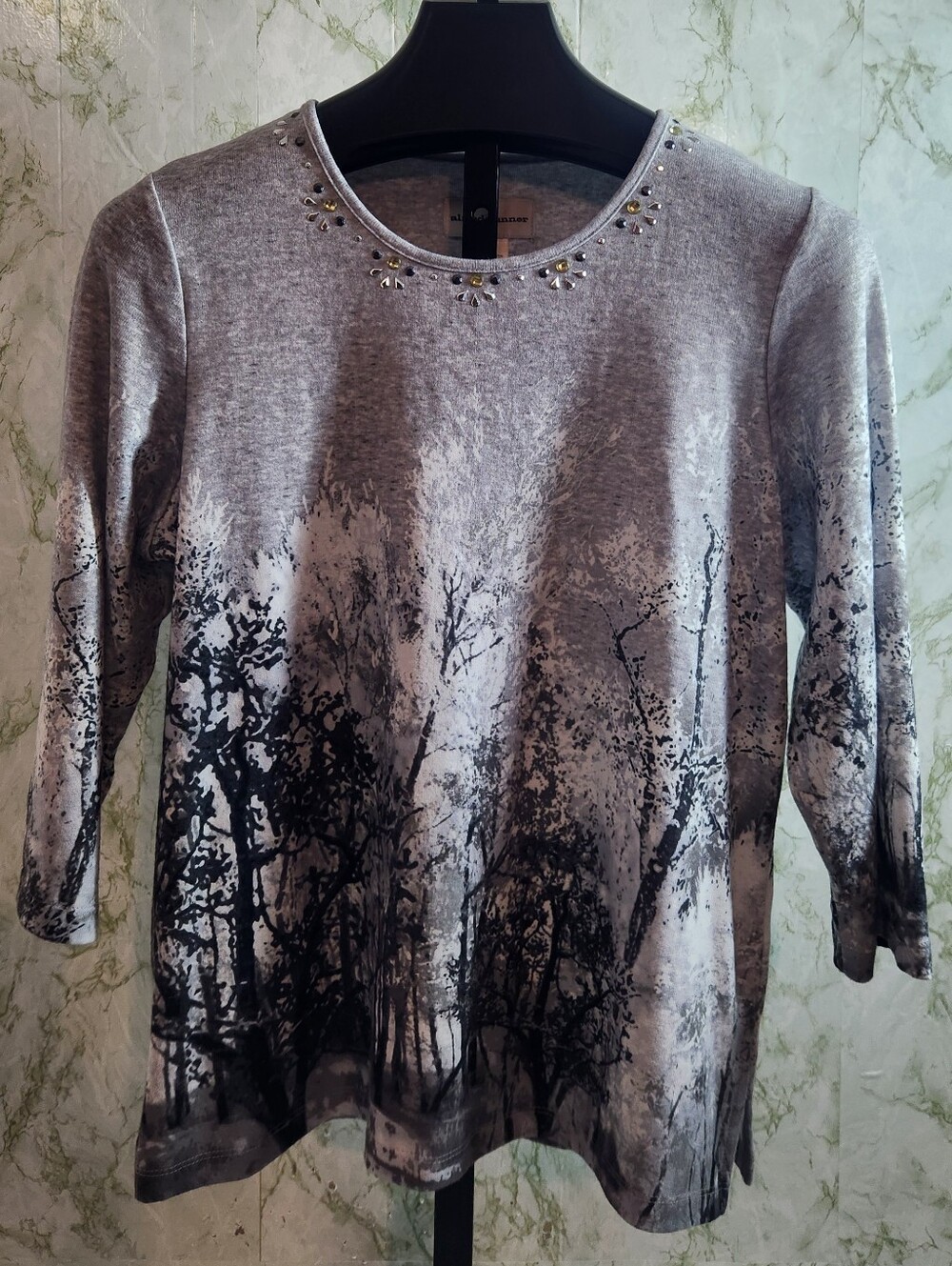 Alfred Dunner Forest Scene and Bling Top